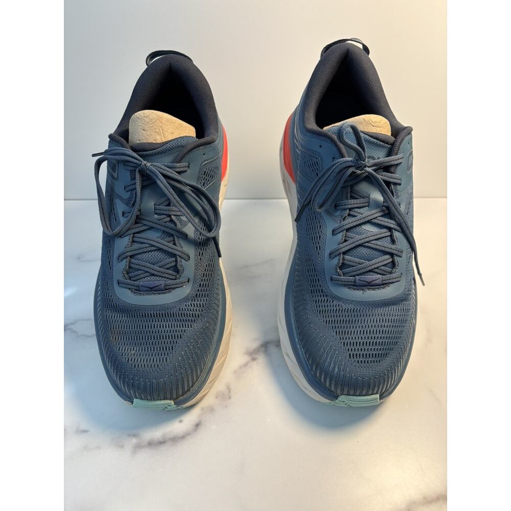 Hoka One One Bondi 7 Mens Sz 10.5 Wide Blue Running Sneakers 1110530 - Picture 11 of 12